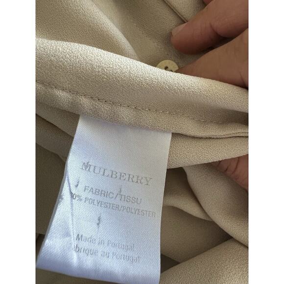 Authentic Mulberry Ivory Cream Blouse Button Down Bow Tie Size 2 - Picture 9 of 10